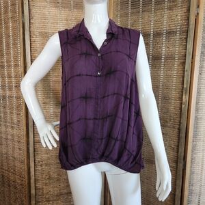 Rock & Republic Tie Dye Sleeveless Top, Sz LG